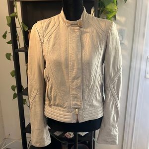 Faith connection, bone color, genuine leather jacket